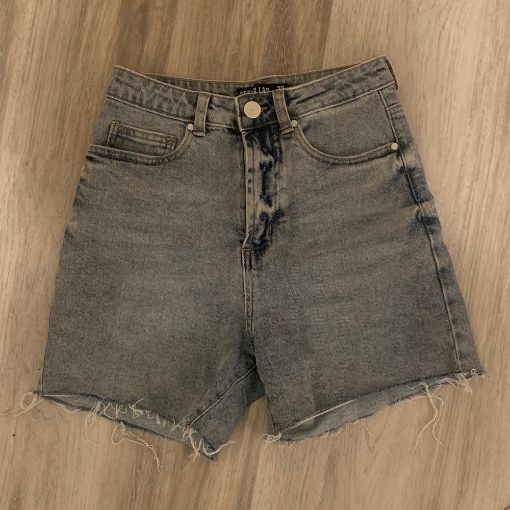 Design Lab Cutoff High Waisted Denim Shorts 27 Light Wash 90s